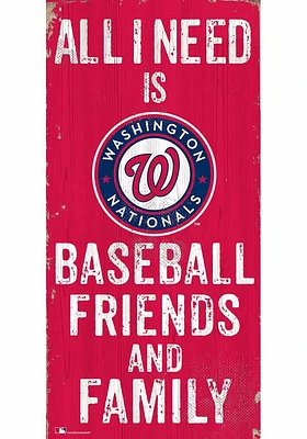 Washington Nationals Football Friends and Family Sign - Red