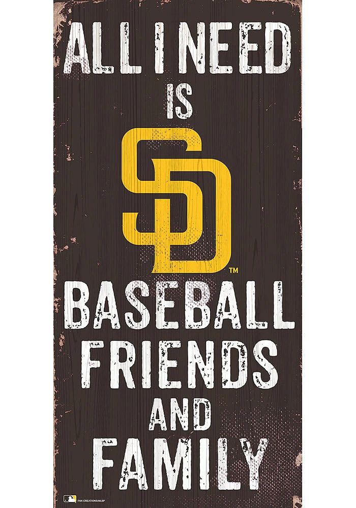 San Diego Padres Football Friends and Family Sign - Brown