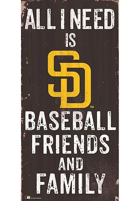 San Diego Padres Football Friends and Family Sign - Brown