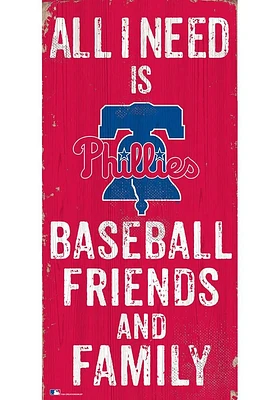 Philadelphia Phillies Football Friends and Family Sign - Red