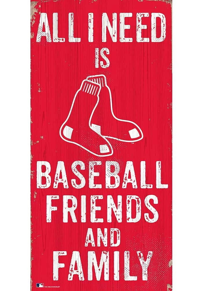 Boston Red Sox Football Friends and Family Sign - Red