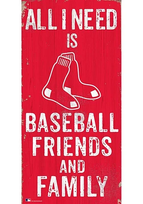 Boston Red Sox Football Friends and Family Sign - Red