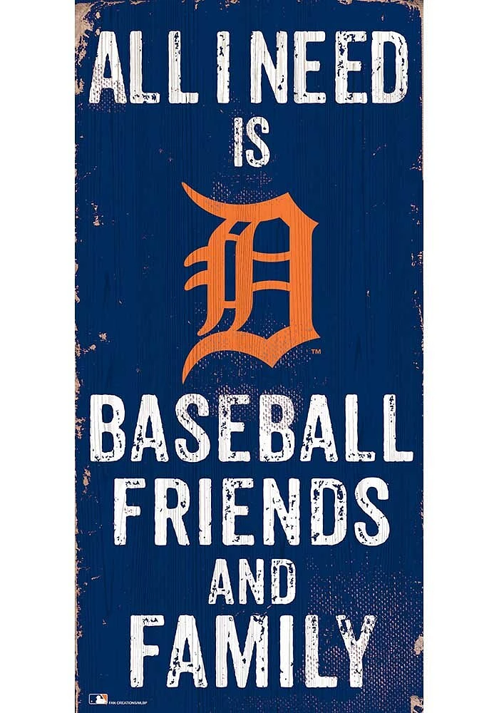 Detroit Tigers Football Friends and Family Sign - Navy Blue