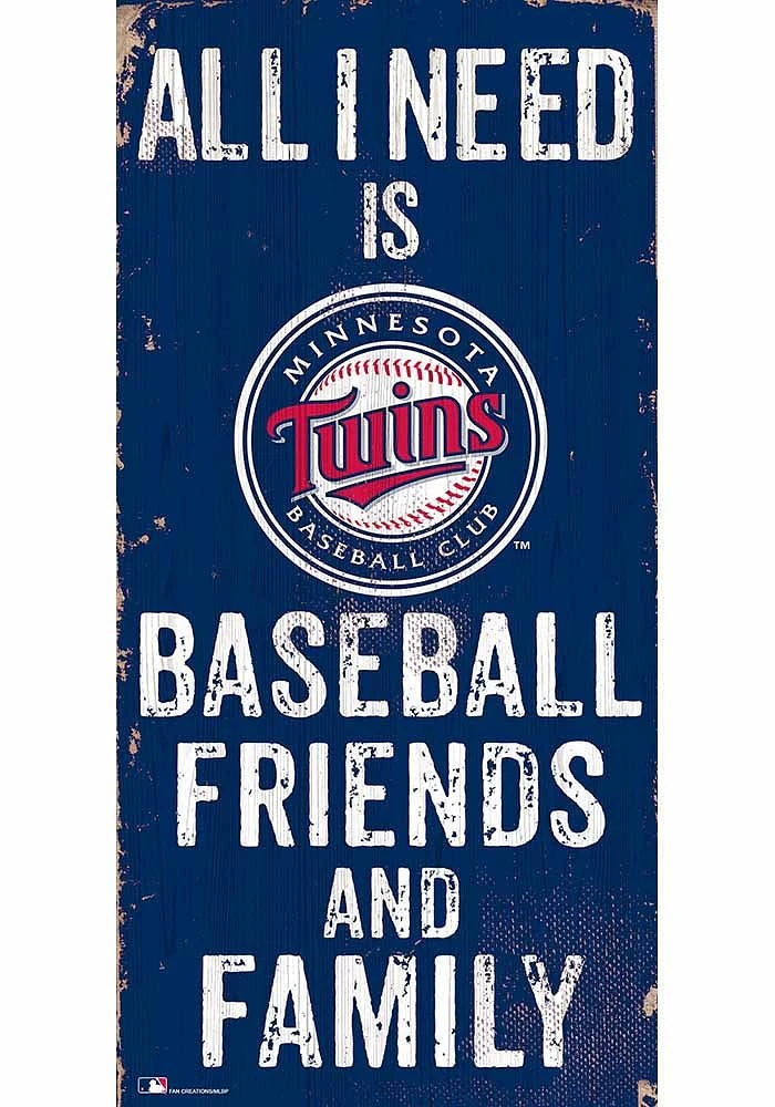 Minnesota Twins Football Friends and Family Sign - Blue