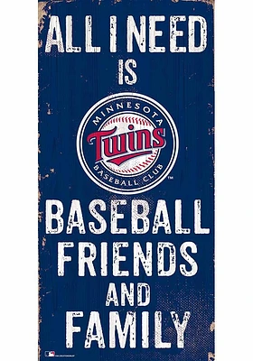 Minnesota Twins Football Friends and Family Sign - Blue