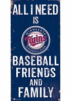 Minnesota Twins Football Friends and Family Sign - Blue