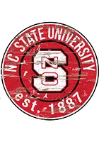NC State Wolfpack Established Date Circle 24 Inch Sign - Red