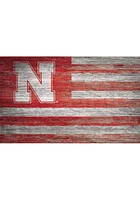 Nebraska Cornhuskers Distressed Flag 11x19 Sign - Red