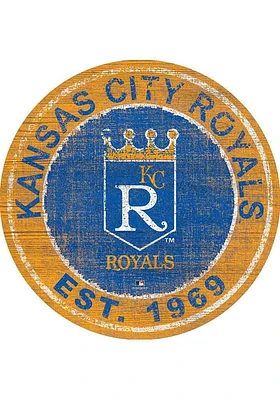 Kansas City Royals Round Heritage Logo Sign - Blue