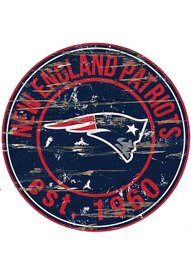 New England Patriots Established Date Circle 24 Inch Sign - Blue