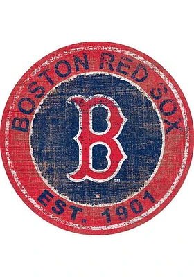 Boston Red Sox Round Heritage Logo Sign - Red