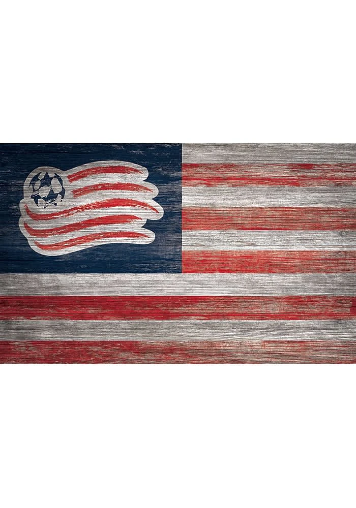 New England Revolution Distressed Flag 11x19 Sign - Navy Blue