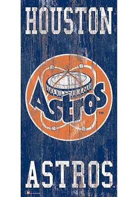 Houston Astros Heritage Logo 6x12 Sign - Navy Blue