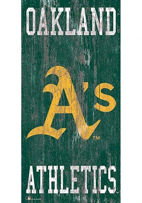 Oakland Athletics Heritage Logo 6x12 Sign - Green