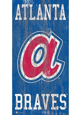 Atlanta Braves Heritage Logo 6x12 Sign - Blue