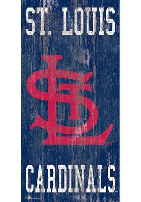 St Louis Cardinals Heritage Logo 6x12 Sign - Red