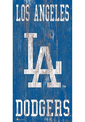 Los Angeles Dodgers Heritage Logo 6x12 Sign - Blue