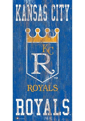 Kansas City Royals Heritage Logo 6x12 Sign - Blue