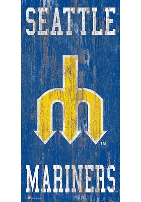 Seattle Mariners Heritage Logo 6x12 Sign - Navy Blue
