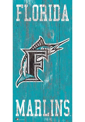 Miami Marlins Heritage Logo 6x12 Sign - Blue