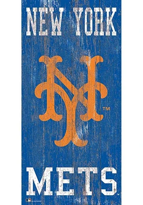 New York Mets Heritage Logo 6x12 Sign - Blue