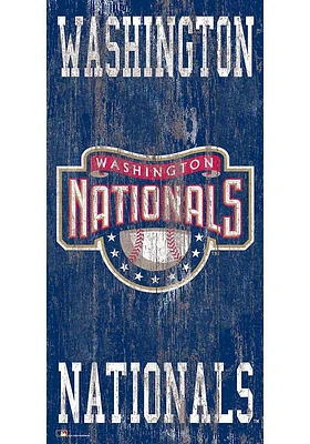 Washington Nationals Heritage Logo 6x12 Sign - Red