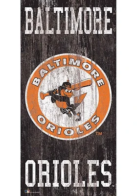 Baltimore Orioles Heritage Logo 6x12 Sign - Orange
