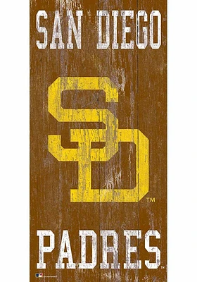 San Diego Padres Heritage Logo 6x12 Sign - Brown