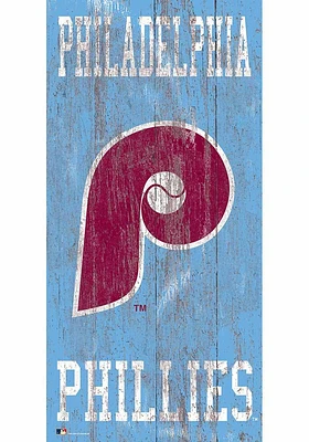 Philadelphia Phillies Heritage Logo 6x12 Sign - Red