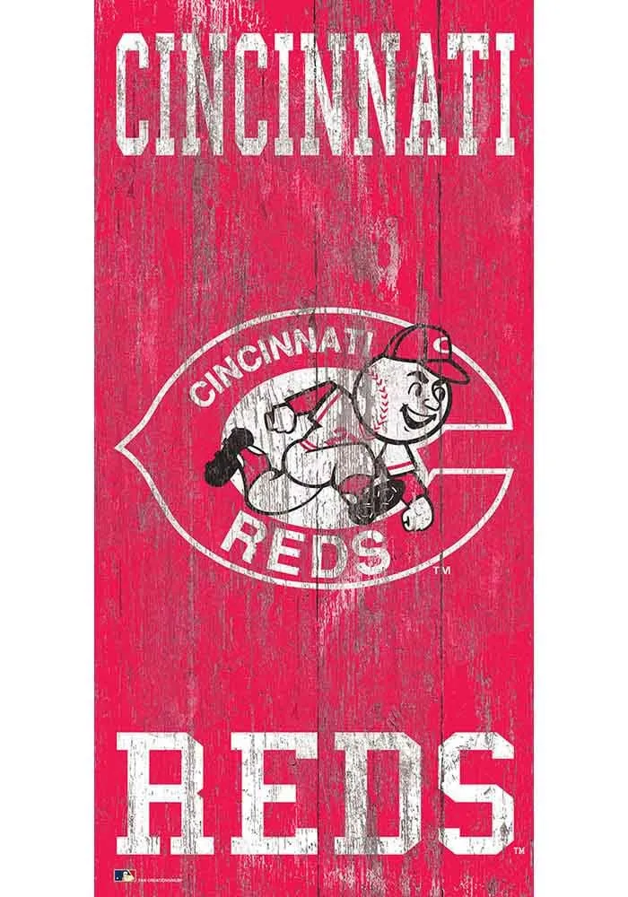 Cincinnati Reds Heritage Logo 6x12 Sign