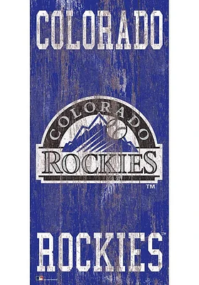 Colorado Rockies Heritage Logo 6x12 Sign - Purple