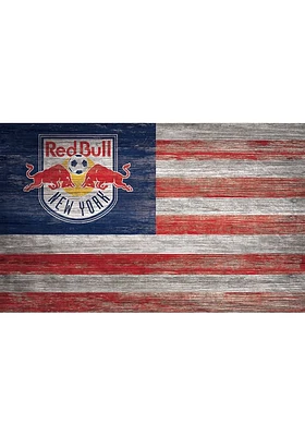 New York Red Bulls Distressed Flag 11x19 Sign - Blue