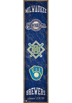 Milwaukee Brewers Heritage Banner 6x24 Sign - Navy Blue