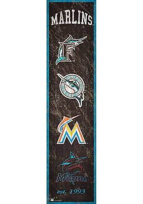 Miami Marlins Heritage Banner 6x24 Sign - Blue