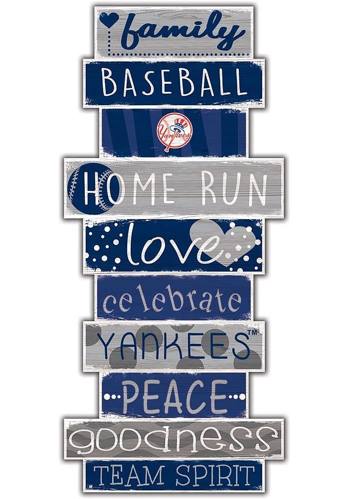 New York Yankees Celebrations Stack 24 Inch Sign - Navy Blue