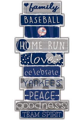 New York Yankees Celebrations Stack 24 Inch Sign - Navy Blue