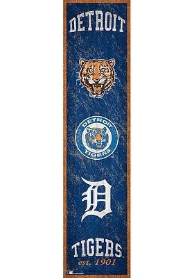 Detroit Tigers Heritage Banner 6x24 Sign - Navy Blue