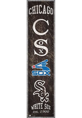 Chicago White Sox Heritage Banner 6x24 Sign - Black