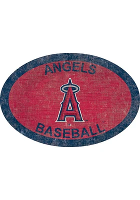 Los Angeles Angels 46 Inch Oval Team Sign - Red