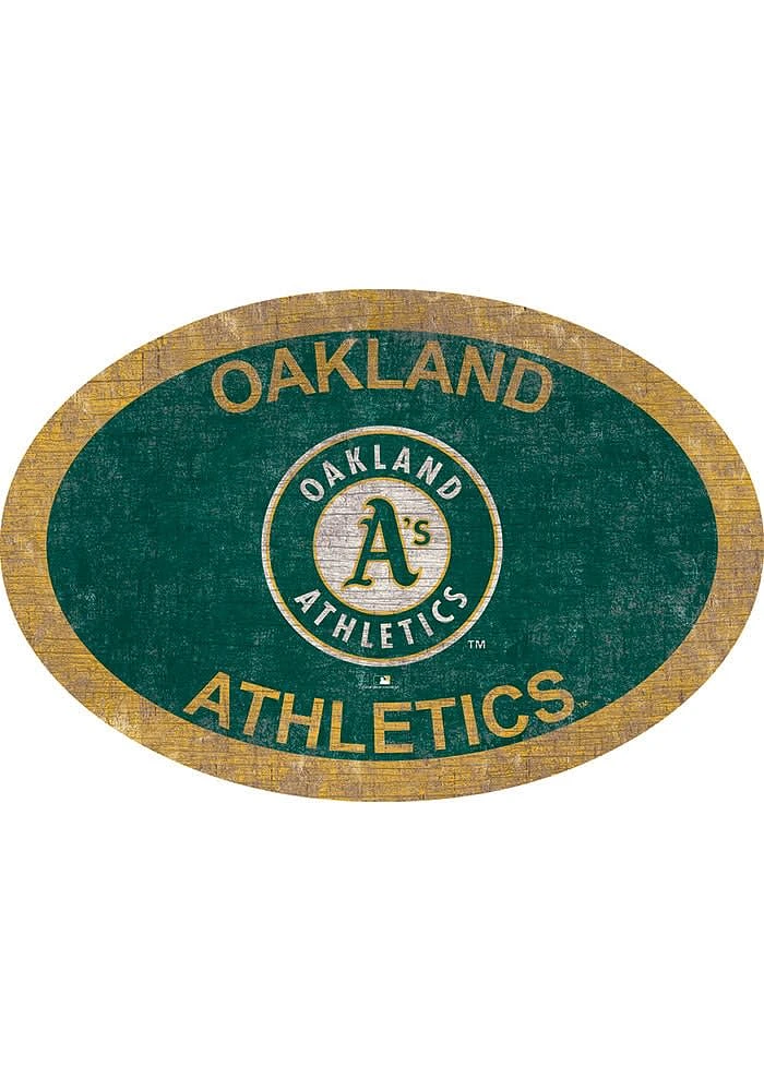 Oakland Athletics 46 Inch Oval Team Sign - Green