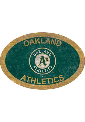 Oakland Athletics 46 Inch Oval Team Sign - Green