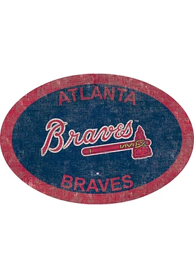Atlanta Braves 46 Inch Oval Team Sign - Blue