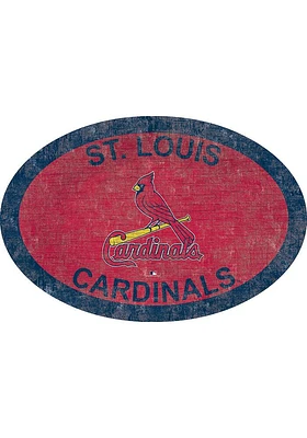 St Louis Cardinals 46 Inch Oval Team Sign - Red