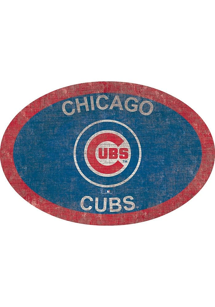 Chicago Cubs 46 Inch Oval Team Sign - Blue