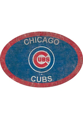 Chicago Cubs 46 Inch Oval Team Sign - Blue