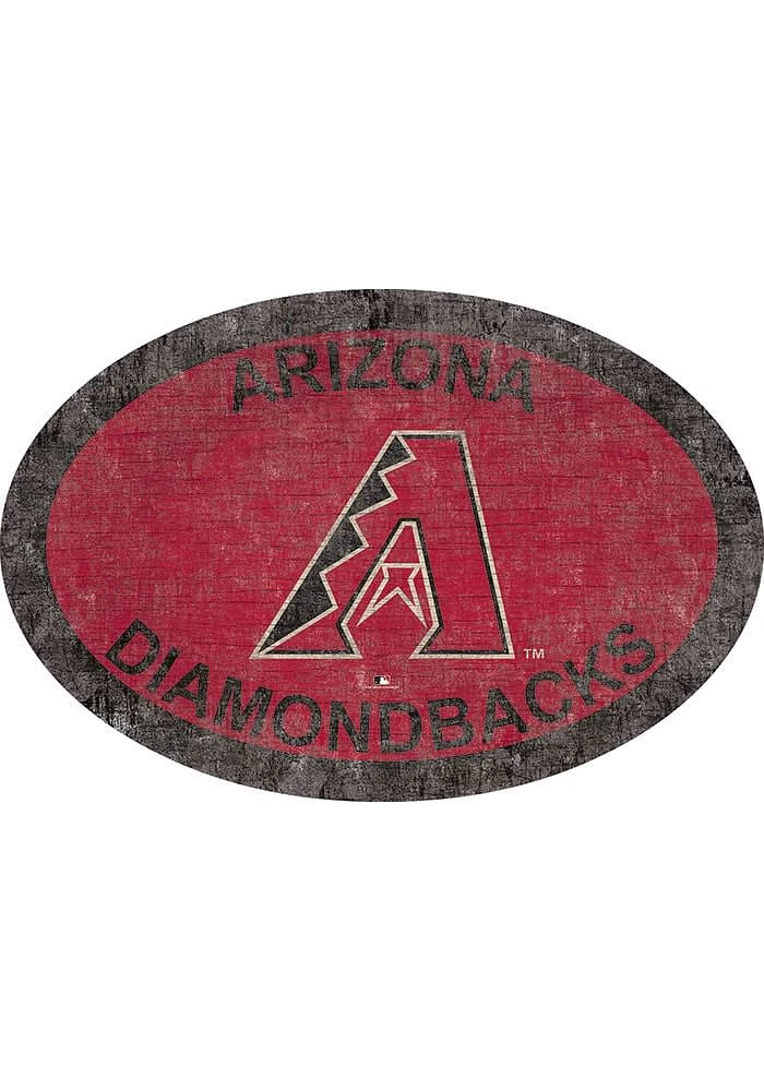 Arizona Diamondbacks 46 Inch Oval Team Sign - Red