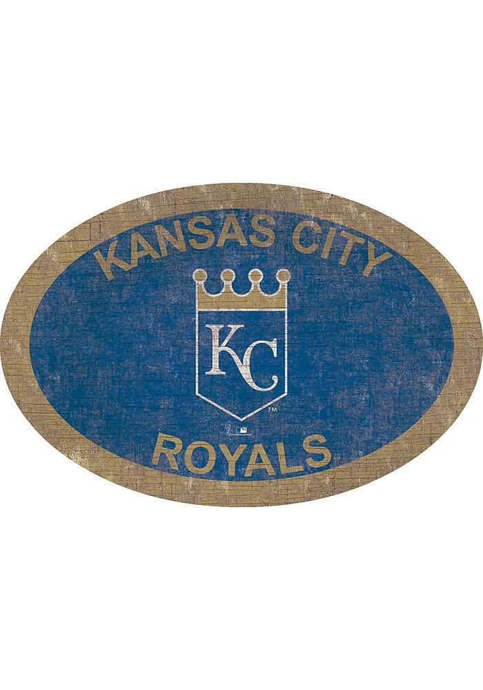 Kansas City Royals 46 Inch Oval Team Sign - Blue