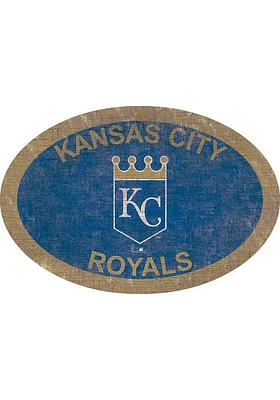 Kansas City Royals 46 Inch Oval Team Sign - Blue