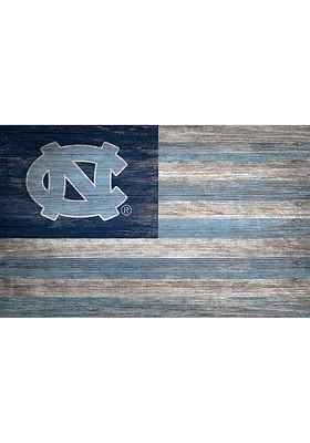North Carolina Tar Heels Distressed Flag 11x19 Sign - Blue