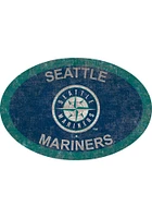 Seattle Mariners 46 Inch Oval Team Sign - Navy Blue